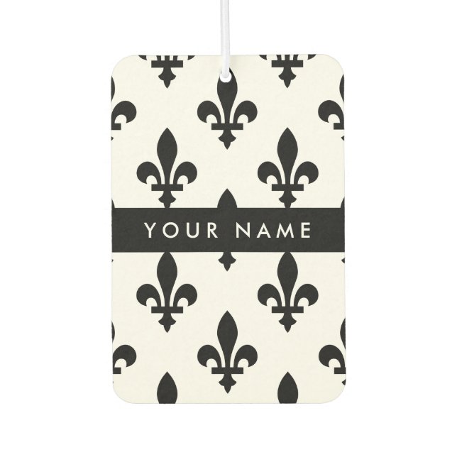 Fleur de Lis, Black on White, Black, Your Name Autolufterfrischer (Vorderseite)