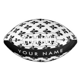 Fleur de Lis, Black on White, Black, Your Name Football