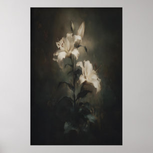 Fleur de lis blanc imprimable Art mural floral fon