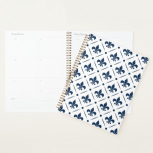 Fleur De Lis bleu foncé motif sur arrière - plan b