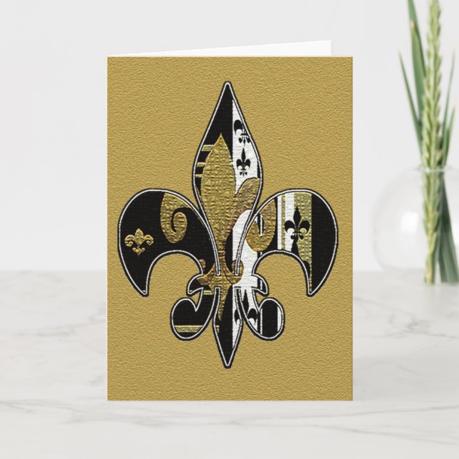 Fleur de lis Bling Cartes de voeux (Devant)