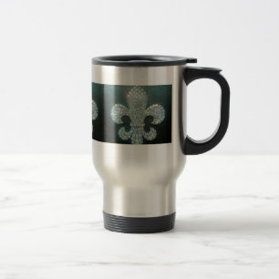 Fleur de lis bling sur la tasse