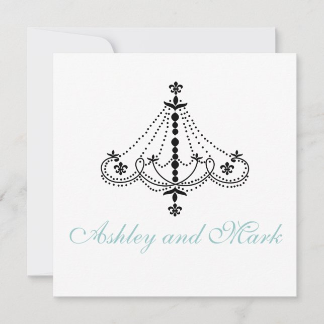 Fleur de Lis Chandelier Mariage Invitations (Devant)
