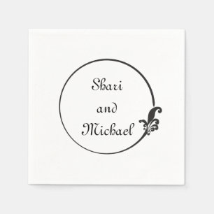 Fleur-de-Lis-Circle-Monogramm Serviette