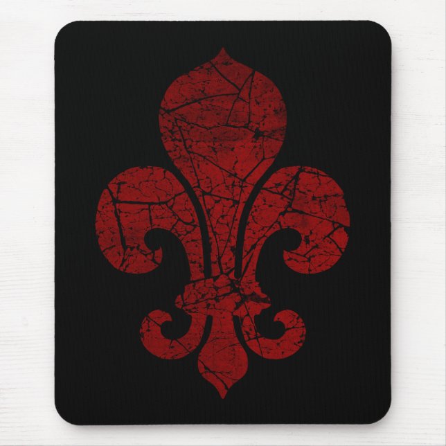 fleur-de-lis-cracked_red mousepad (Vorne)