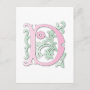 Fleur-de-lis D Monogramm Postkarte