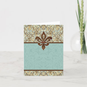 Fleur de Lis Damask - Carte à billets vierges