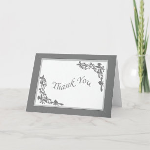 Fleur de Lis Design Thank You (grey) Dankeskarte