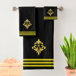 Fleur de Lis dorée personnalisée, trois bandes sur