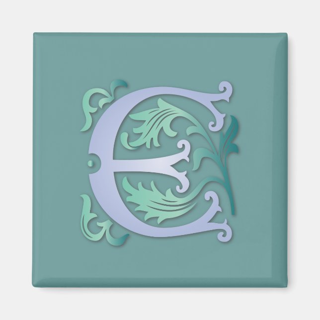 Fleur-de-lis E Monogramm Magnet (Vorne)