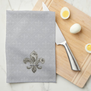 Fleur de Lis en Argent Serviettes de toilette