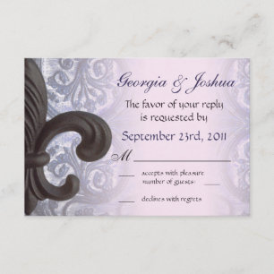 Fleur de lis en fer "indigo/rose" Mariage RSVP
