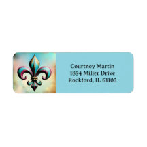 Fleur de lis Étiquette d'adresse