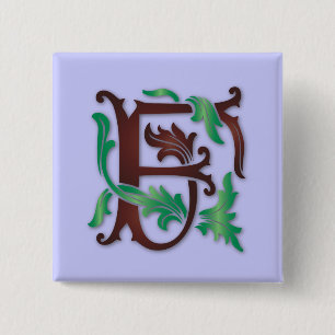 Fleur-de-lis F Monogramm Button