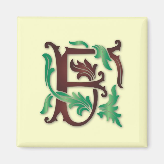 Fleur-de-lis F Monogramm Magnet (Vorne)