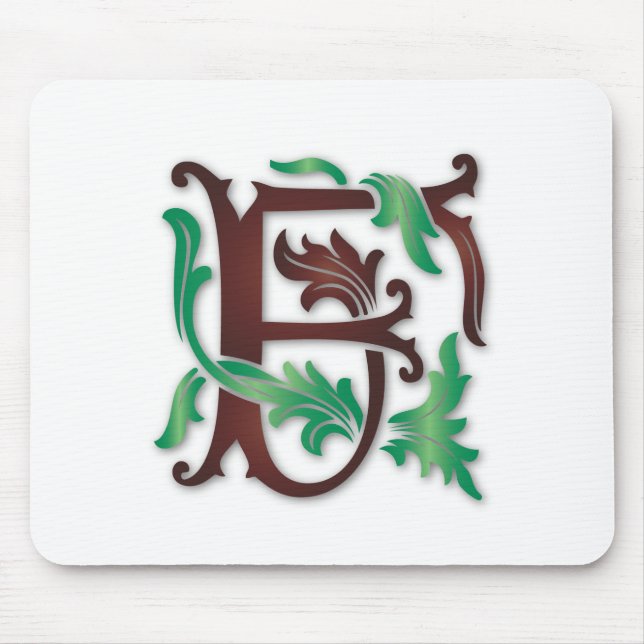 Fleur-de-lis F Monogramm Mousepad (Vorne)