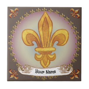 Fleur De Lis Familienwappen Nachname Fliese