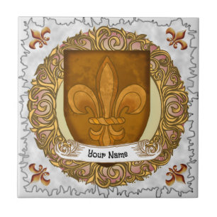 Fleur De Lis Familienwappen Nachname Fliese