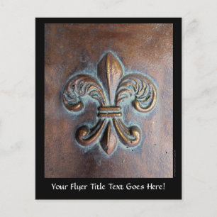 Fleur De Lis, gealterter Kupfer-Look-Druck Flyer