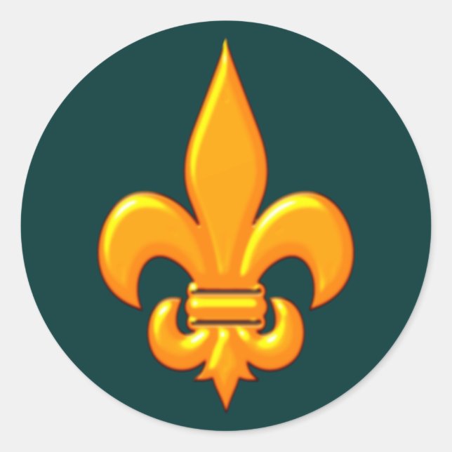 Fleur De Lis Gold Runder Aufkleber (Vorderseite)
