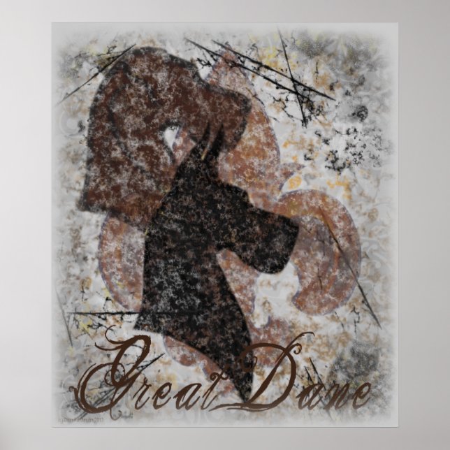 Fleur-De-Lis Great Dane Poster (Vorne)