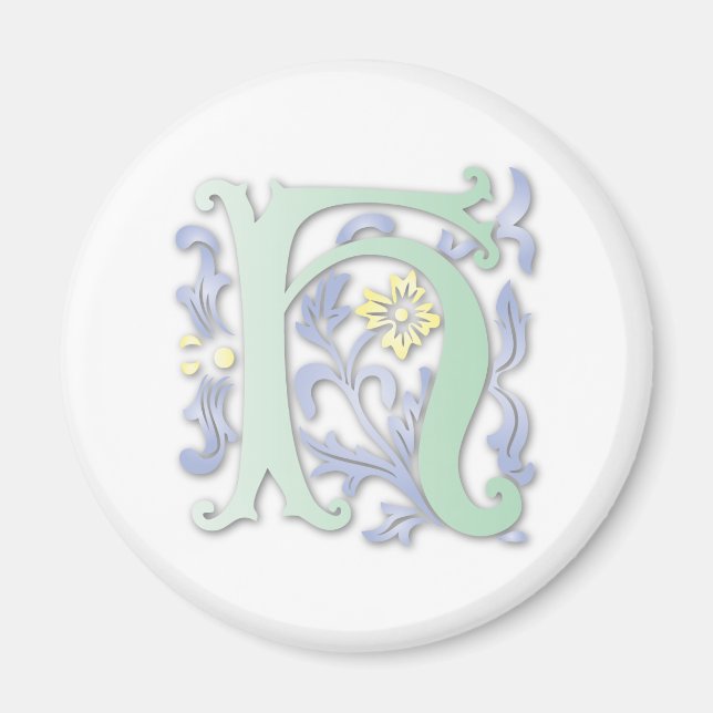 Fleur-de-lis H Monogramm Magnet (Vorne)