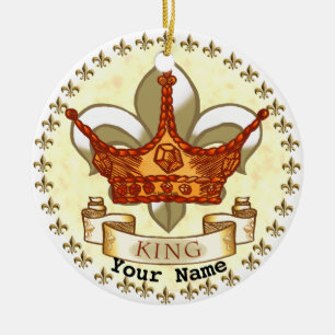 Fleur De Lis Kronen-König-Vater-Ornament Keramik Ornament