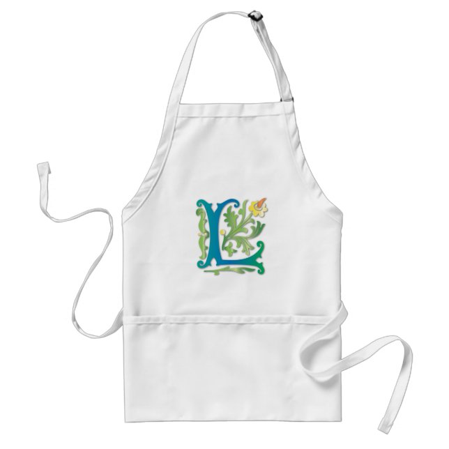 Fleur-de-lis L Monogramm Schürze (Vorne)