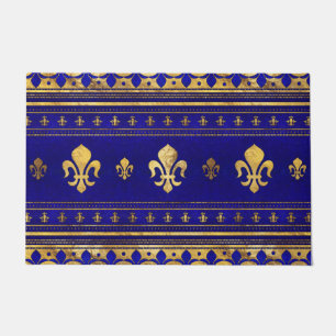 Fleur-de-lis - Lapis Lazuli und Gold Fußmatte
