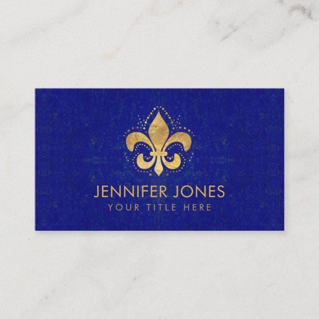 Fleur-de-lis - Lapis Lazuli und Gold Visitenkarte (Vorderseite)