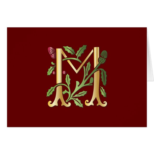 Fleur-de-lis M Monogramm (Vorderseite (Horizontal))
