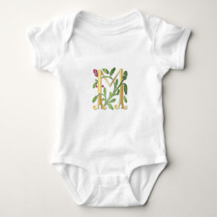 Fleur-de-lis M Monogramm Baby Strampler