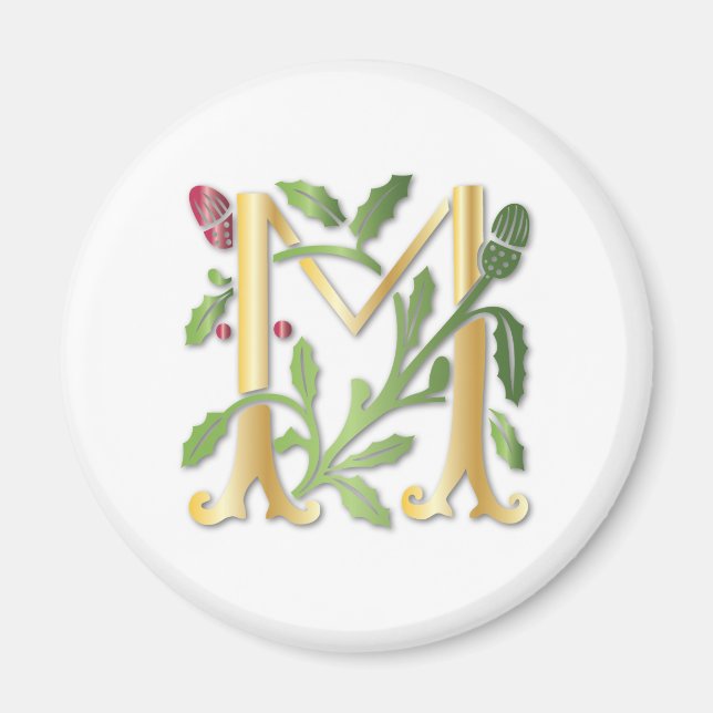 Fleur-de-lis M Monogramm Magnet (Vorne)