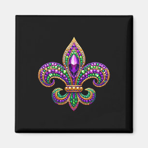 Fleur-de-lis Mardi Gras Symbol Karnevalsparade Cos Magnet
