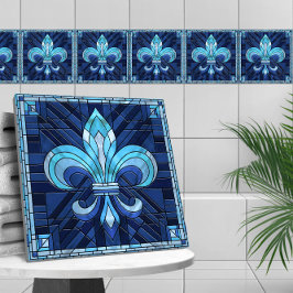 Fleur-de-lis - Mosaikkunst aus Glas Fliese