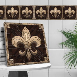 Fleur-de-lis - Mosaikkunst aus Glas Fliese