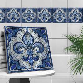 Fleur-de-lis - Mosaikkunst aus Glas Fliese