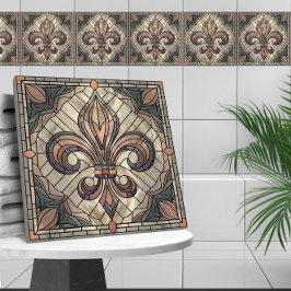 Fleur-de-lis - Mosaikkunst aus Glas Fliese