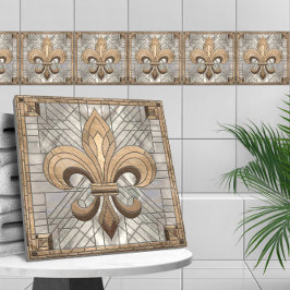 Fleur-de-lis - Mosaikkunst aus Glas Fliese