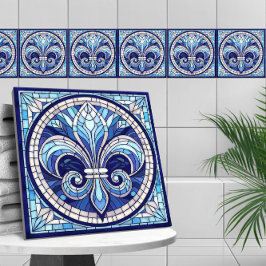 Fleur-de-lis - Mosaikkunst aus Glas Fliese