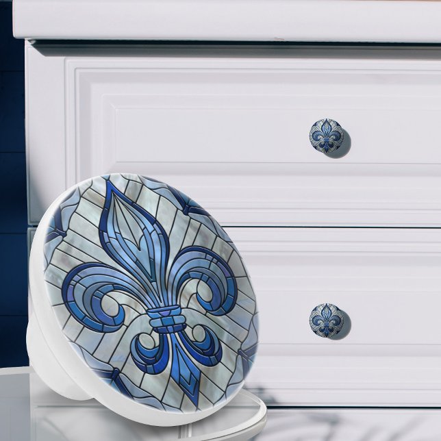 Fleur-de-lis - Mosaikkunst aus Glas Keramikknauf (Von Creator hochgeladen)