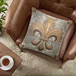 Fleur-de-lis - Mosaikkunst aus Glas Kissen