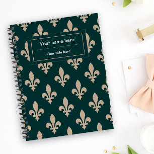 Fleur de Lis Motif, Français, Royal, Crème, Vert