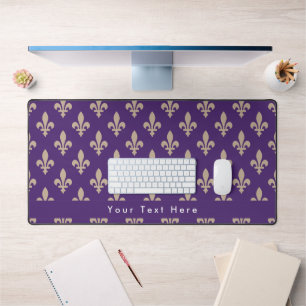 Fleur de Lis Motif, Français, Royal, Crème, Violet