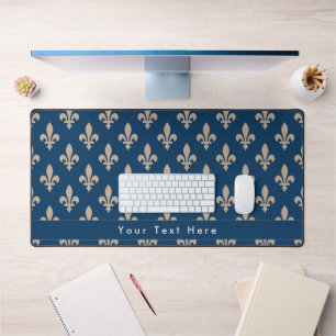 Fleur de Lis Motif, française, royale, crème, bleu