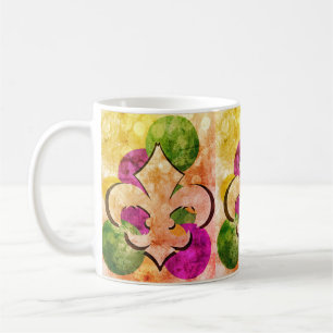 Fleur-de-Lis Mug de café coloré