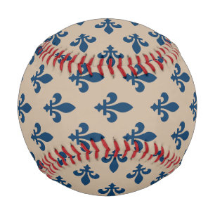Fleur-de-Lis-Muster, königliches Französisch-Blau Baseball