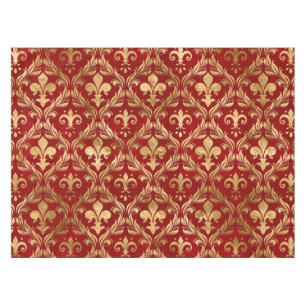 Fleur-de-lis-Muster luxuriös rot Tischdecke