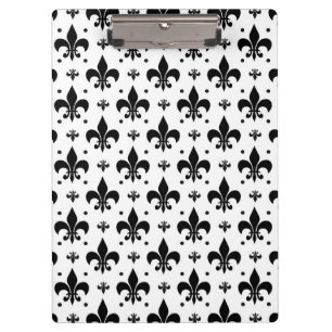 Fleur-de-lis-Muster mit weißem Hintergrund Klemmbrett