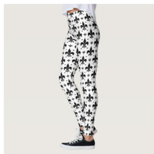 Fleur-de-lis-Muster mit weißem Hintergrund Leggings